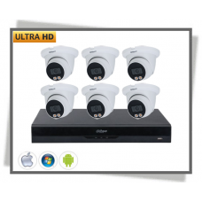 IP Dahua 4mp Ultra Hd Full Color Artificial Intelligence Videoovervågning Eyeball Wizmind Kamera Sæt 6